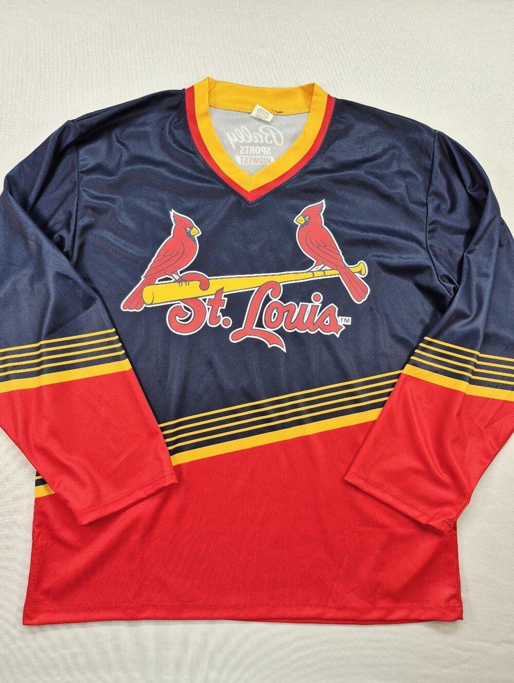 Official St. Louis Cardinals Blues Long Sleeve Hockey Jersey XL 